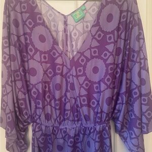 Purple Geometric Women's Blouse